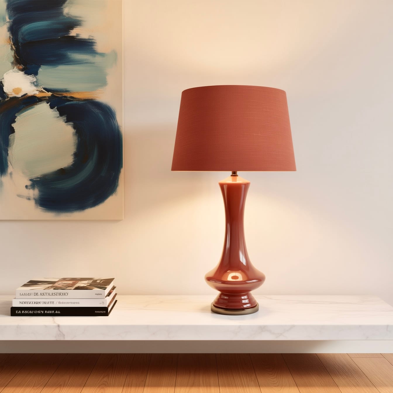 tanager burnt orange table lamp
