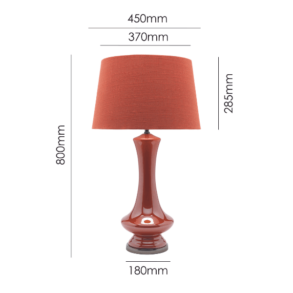 tanager burnt orange table lamp