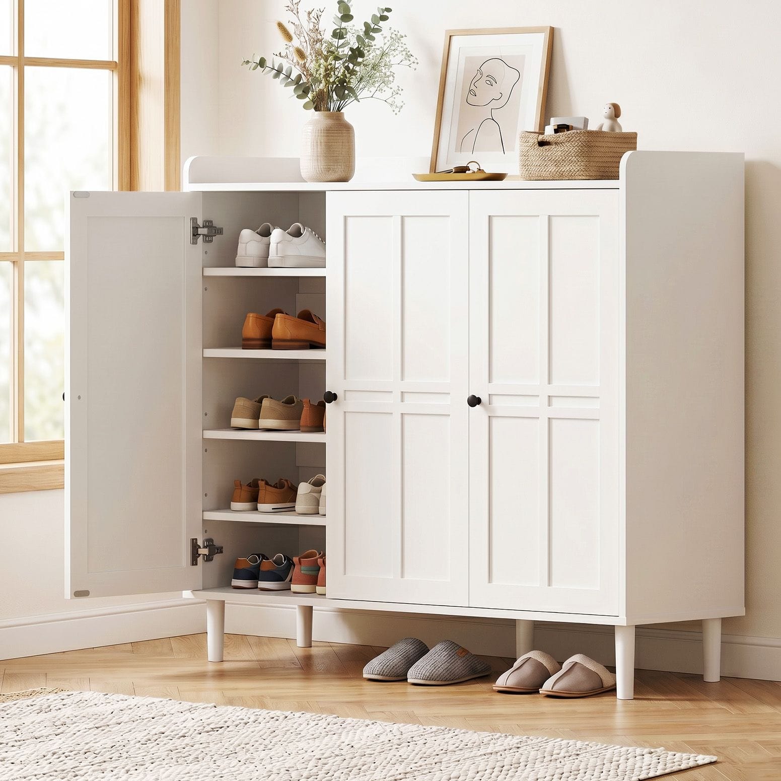 Sophia Shoe Storage Cabinet White - Image 2