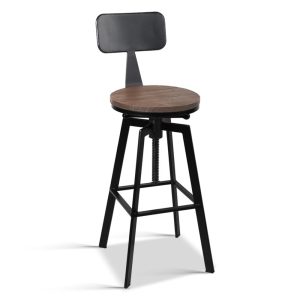 Denby Industrial Wood Bar Stool