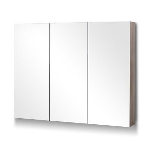 Oak Bathroom Vanity Mirror with Storage Cabinet