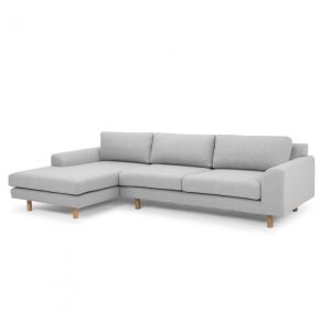 Charlotte 3 Seater Left Chaise Sofa Grey